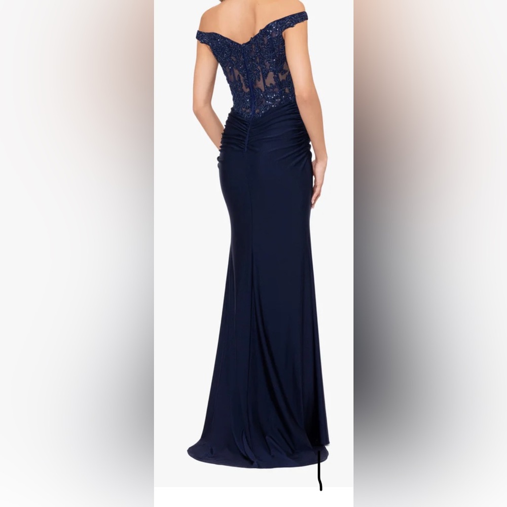 Windsor Blue Ruched Maxi Skirt Cocktail - Picture 2 of 3